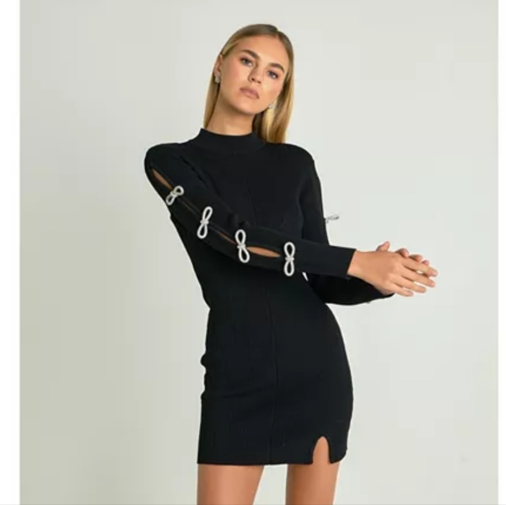 Endless Rose Rhinestone Bow Knit Dress
